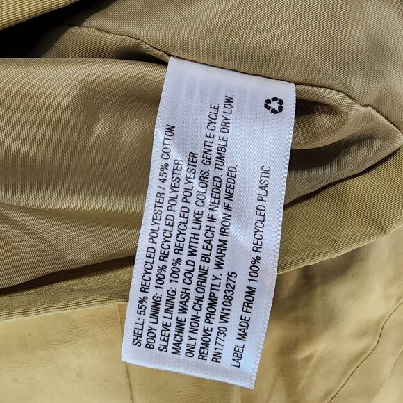 Womens Tan Green Raincoat Water Resistant Long Sleeve Ava & Viv Plus Size 2X - Picture 8 of 11